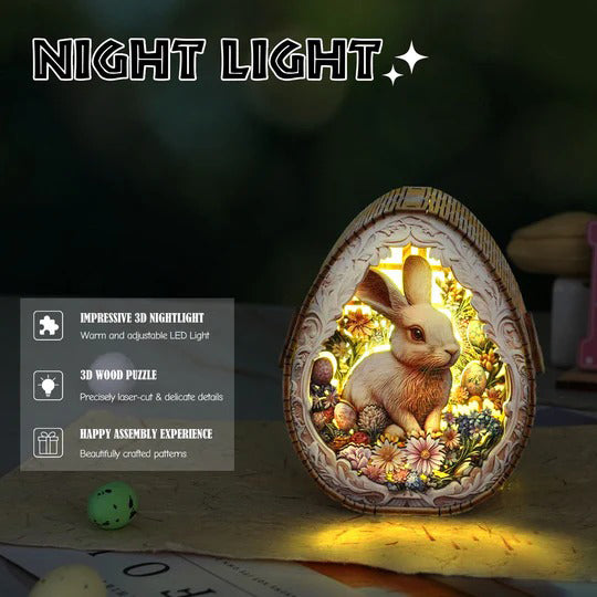 Easter Egg Messenger Kit - 3D Wooden Puzzle Night Light