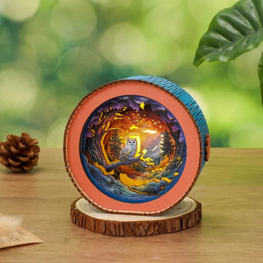 Forest Fantasy Owl Kit - 3D Wooden Puzzle Night Light