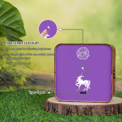 Forest Fantasy Unicorn Kit - 3D Wooden Puzzle Night Light