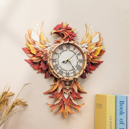 Phoenix– DIY Wooden Clock, 3D Puzzle Craft Kit