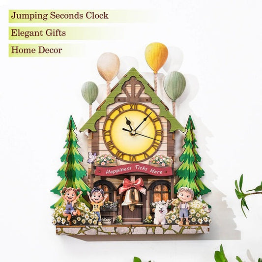 Balloon Cabin – DIY Wooden Clock, 3D Puzzle Craft Kit
