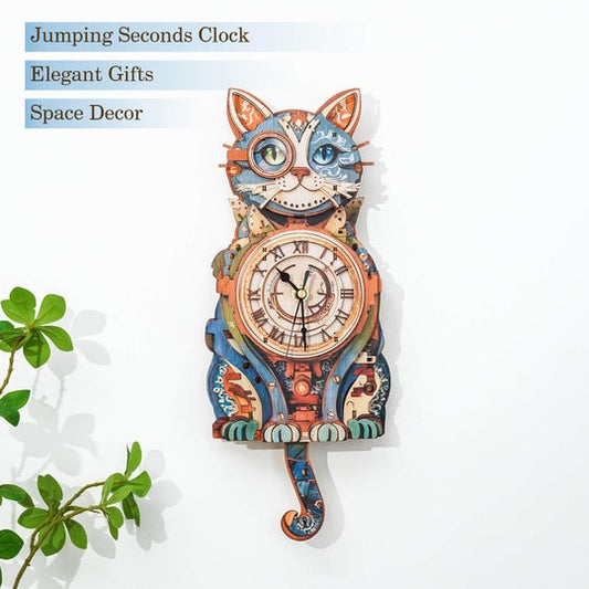 Cat Detective – DIY Wooden Clock, 3D Puzzle Craft Kit