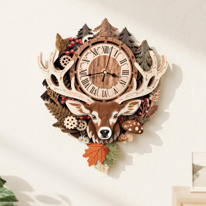 Reindeer – DIY Wooden Clock, 3D Puzzle Craft Kit