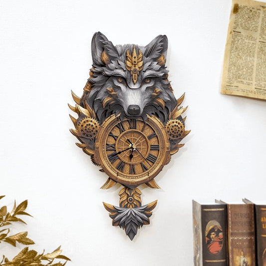 Gray Wolf – DIY Wooden Clock, 3D Puzzle Craft Kit