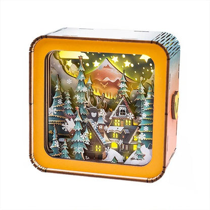 Warm Christmas Eve Kit - 3D Wooden Puzzle Night Light