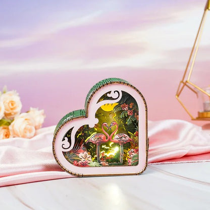 Flamingo With Moonlight Forest Kit - 3D Wooden Puzzle Night Light