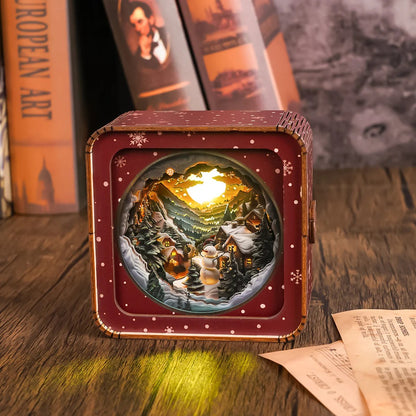 Snow Mountain Hut Kit - 3D Wooden Puzzle Night Light