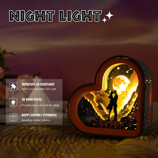 Lover in the Stars Kit - 3D Wooden Puzzle Night Light