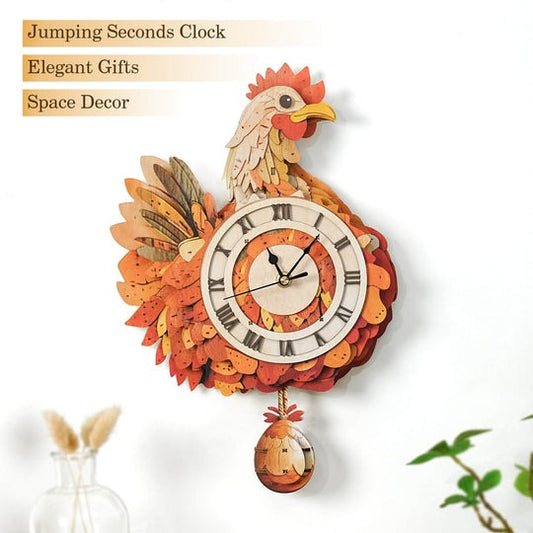 Cluck & Tick Hen Egg – DIY Wooden Clock, 3D Puzzle Craft Kit