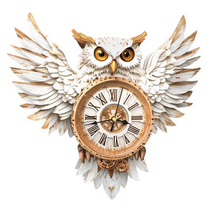Snowy Owl – DIY Wooden Clock, 3D Puzzle Craft Kit