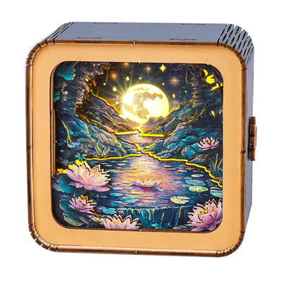 Moonlight over Lotus Pond Kit - 3D Wooden Puzzle Night Light