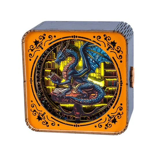 Library Dragon Kit - 3D Wooden Puzzle Night Light