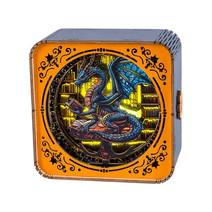 Library Dragon Kit - 3D Wooden Puzzle Night Light
