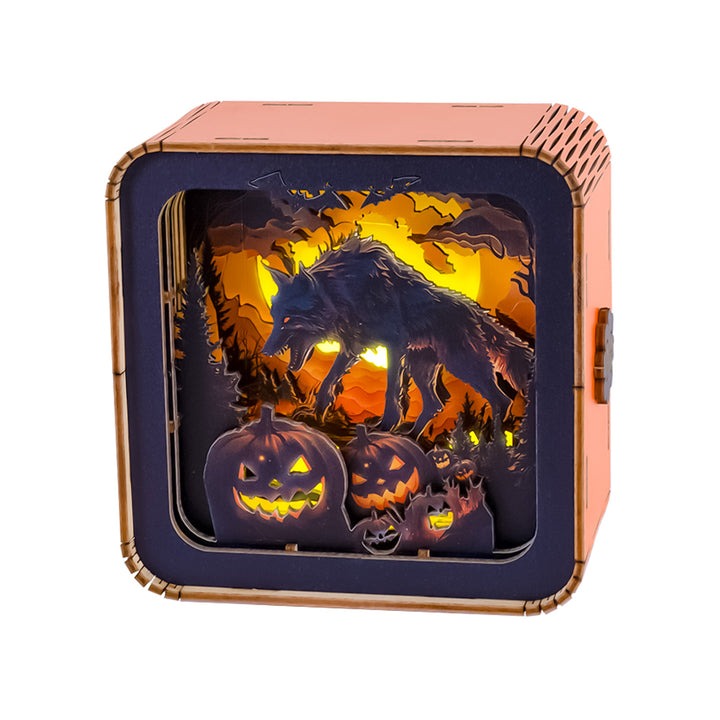 Halloween Wolf Kit - 3D Wooden Puzzle Night Light