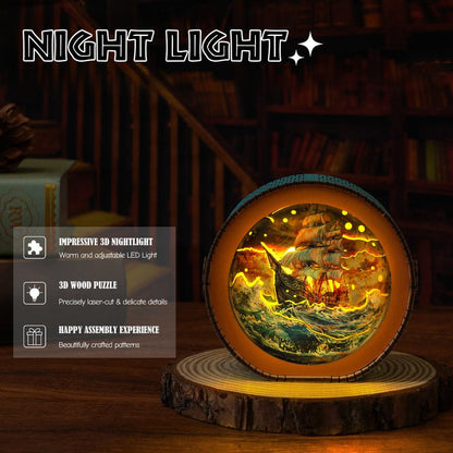 “Intrepid Explorer” Kit - 3D Wooden Puzzle Night Light