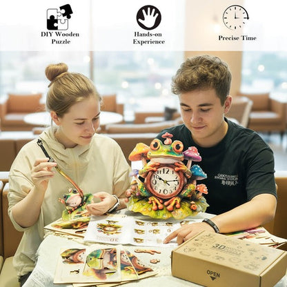 Frog – DIY Wooden Clock, 3D Puzzle Craft Kit