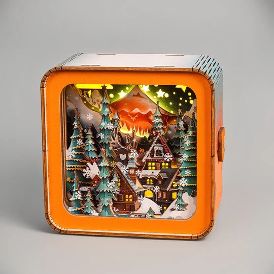 Warm Christmas Eve Kit - 3D Wooden Puzzle Night Light