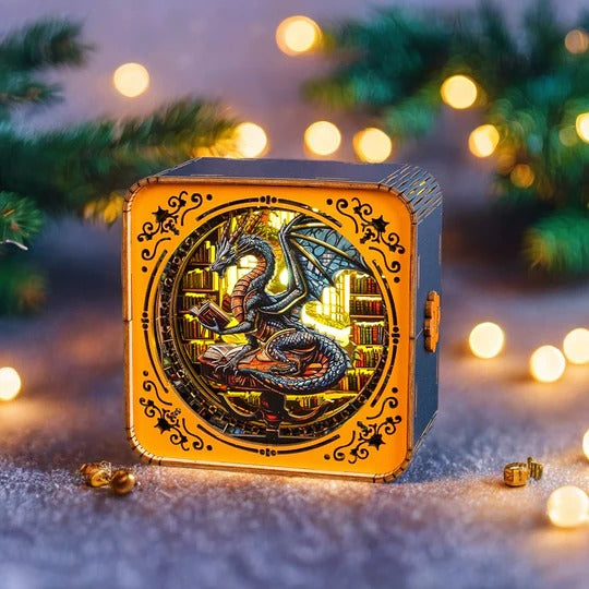 Library Dragon Kit - 3D Wooden Puzzle Night Light