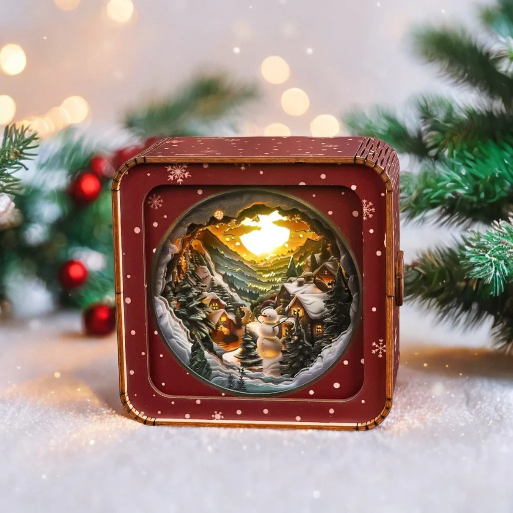 Snow Mountain Hut Kit - 3D Wooden Puzzle Night Light
