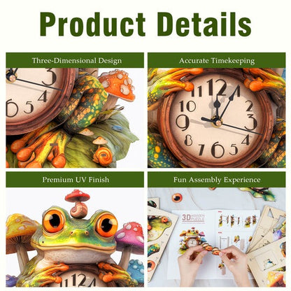 Frog – DIY Wooden Clock, 3D Puzzle Craft Kit