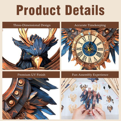 Thunderbird – DIY Wooden Clock, 3D Puzzle Craft Kit