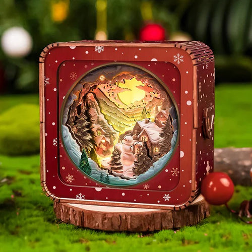 Snow Mountain Hut Kit - 3D Wooden Puzzle Night Light