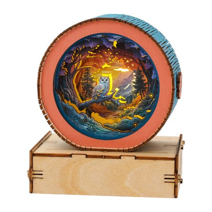 Forest Fantasy Owl Kit - 3D Wooden Puzzle Night Light