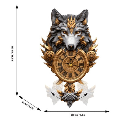 Gray Wolf – DIY Wooden Clock, 3D Puzzle Craft Kit