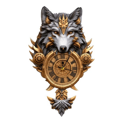Gray Wolf – DIY Wooden Clock, 3D Puzzle Craft Kit