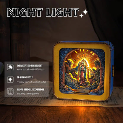 Virgin Mary Kit - 3D Wooden Puzzle Night Light