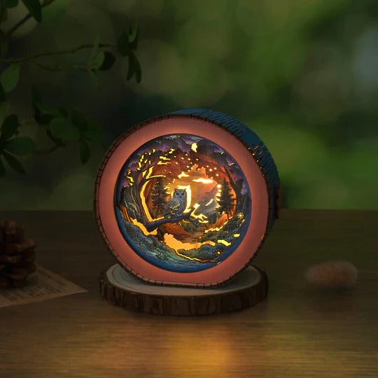Forest Fantasy Owl Kit - 3D Wooden Puzzle Night Light