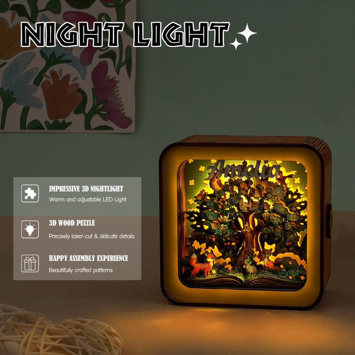 Paper Forest Kit - Personalized 3D Wooden Puzzle Night Light