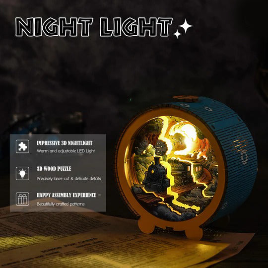 Steam Train Kit - 3D Wooden Puzzle Night Light