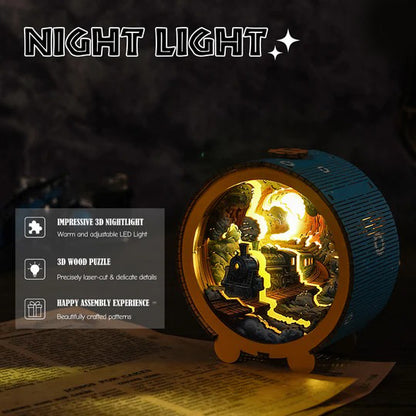 Steam Train Kit - 3D Wooden Puzzle Night Light