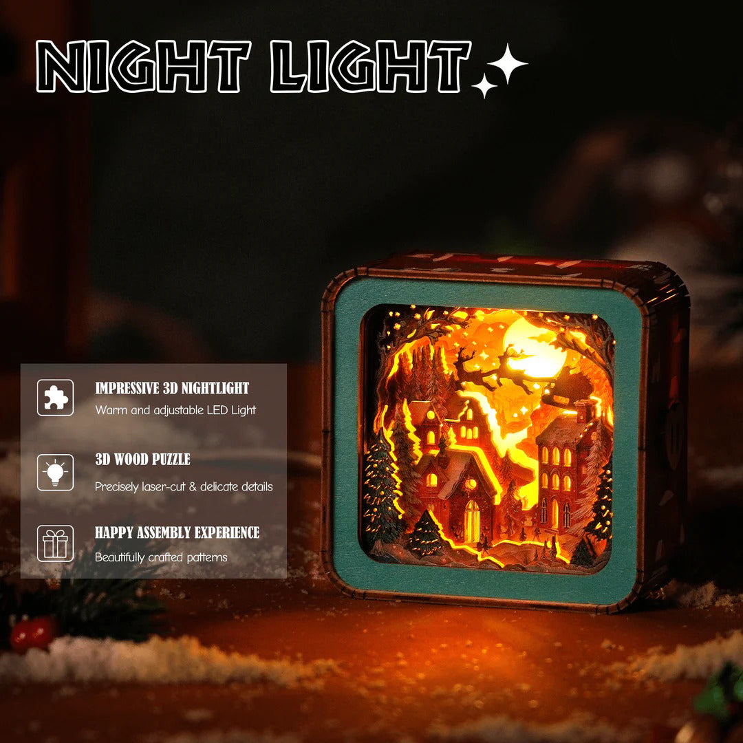 Wonderful Christmas Eve Kit - 3D Wooden Puzzle Night Light