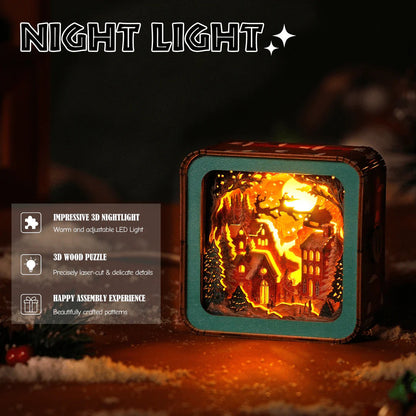 Wonderful Christmas Eve Kit - 3D Wooden Puzzle Night Light