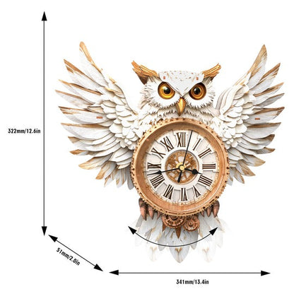 Snowy Owl – DIY Wooden Clock, 3D Puzzle Craft Kit
