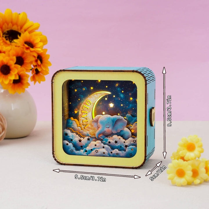 Dream Elephant 1 Kit - Personalized 3D Wooden Puzzle Night Light
