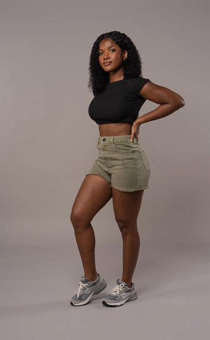 Ripped Shorts - Khaki