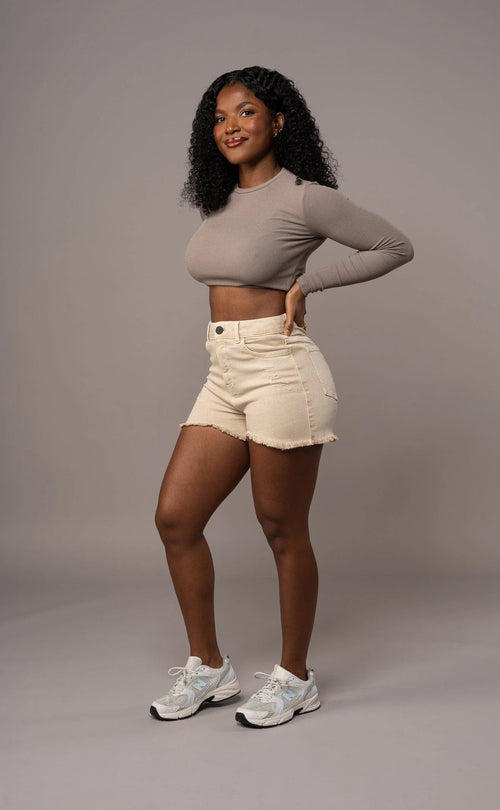 Ripped Shorts - Sand