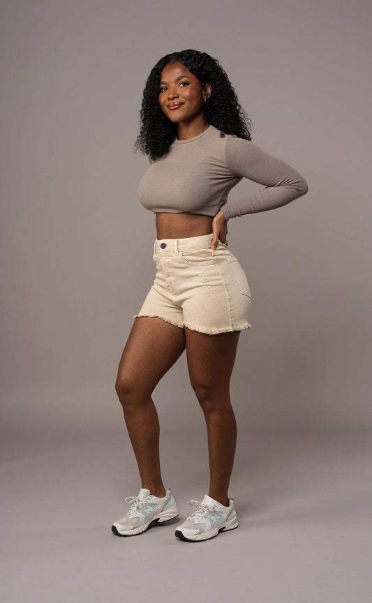 Ripped Shorts - Sand